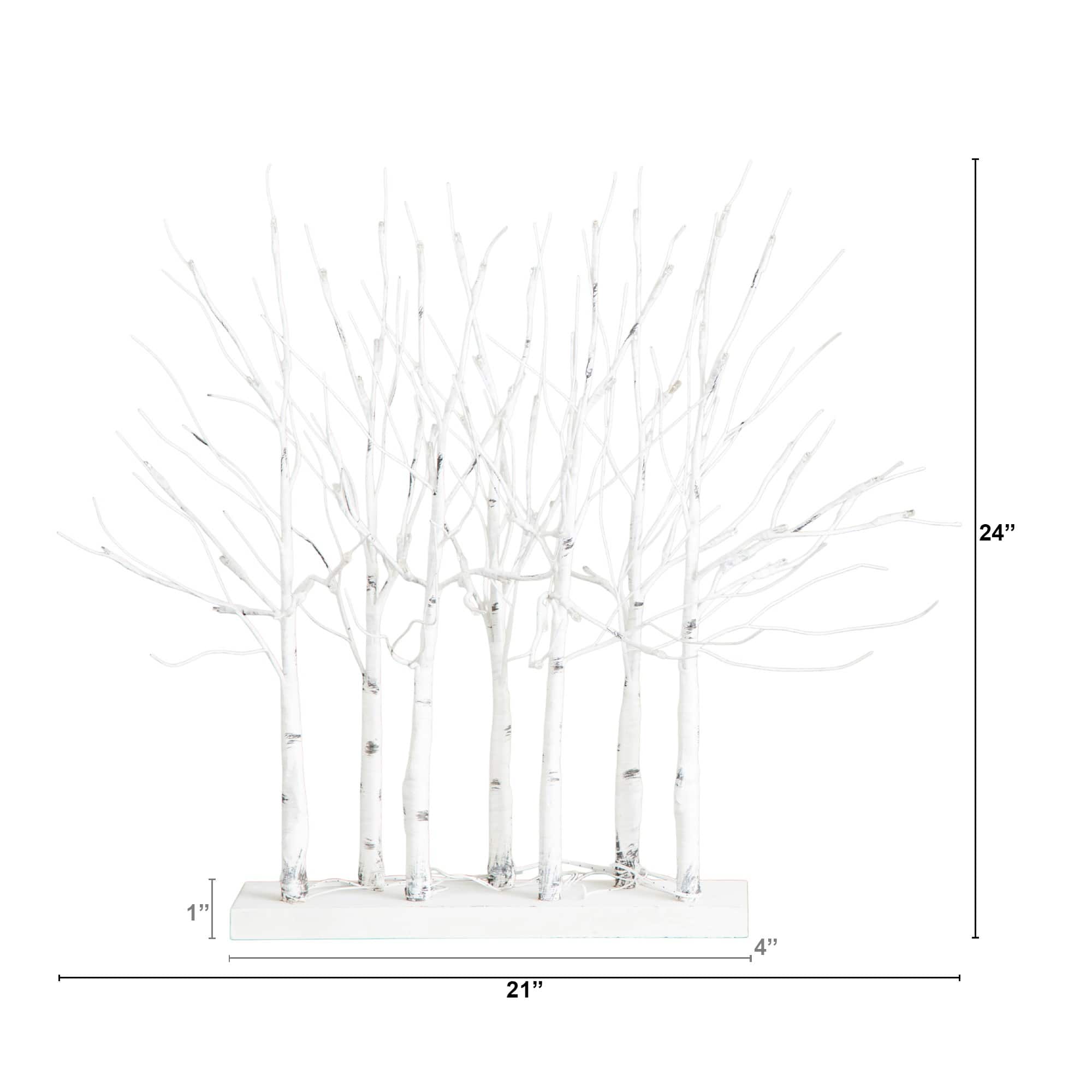 2ft. Pre-Lit Artificial White Birch Centerpiece with 84 LED Lights